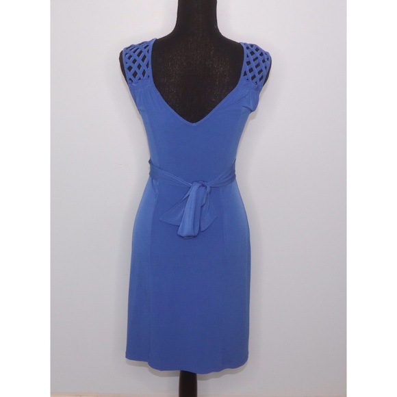 Sleeveless Blue Banana Republic Fit & Flare Dress - Picture 5 of 7